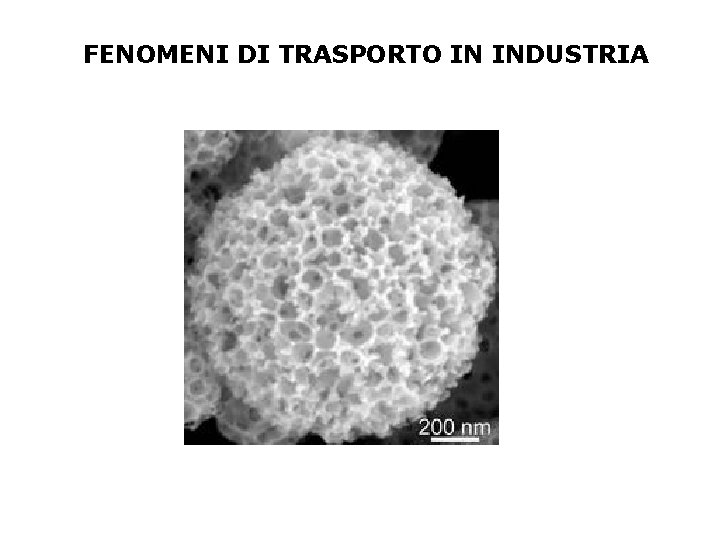 FENOMENI DI TRASPORTO IN INDUSTRIA 