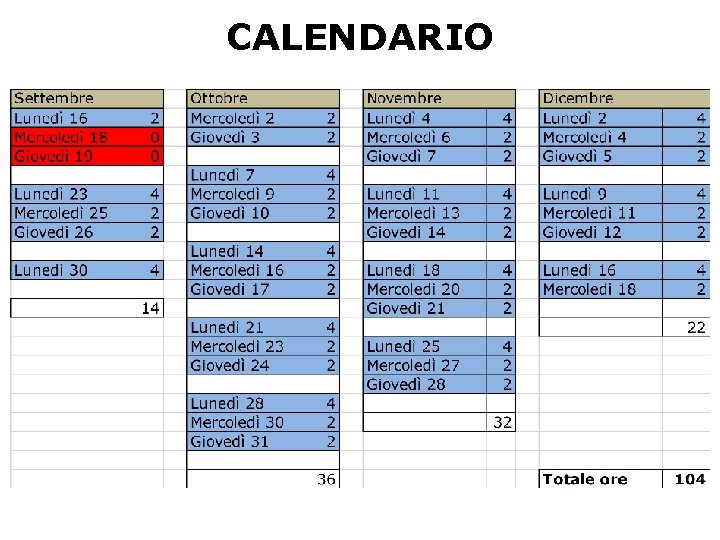 CALENDARIO 