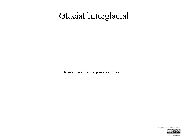 Glacial/Interglacial Images removed due to copyright restrictions. 