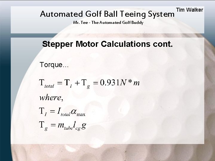 Automated Golf Ball Teeing System Mr. Tee - The Automated Golf Buddy Stepper Motor