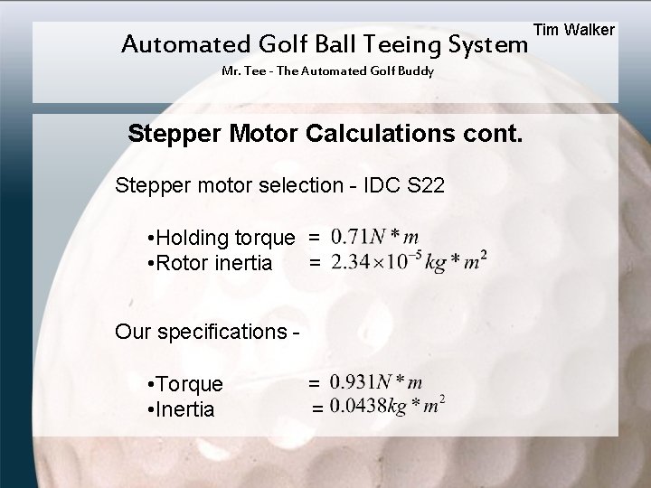 Automated Golf Ball Teeing System Mr. Tee - The Automated Golf Buddy Stepper Motor