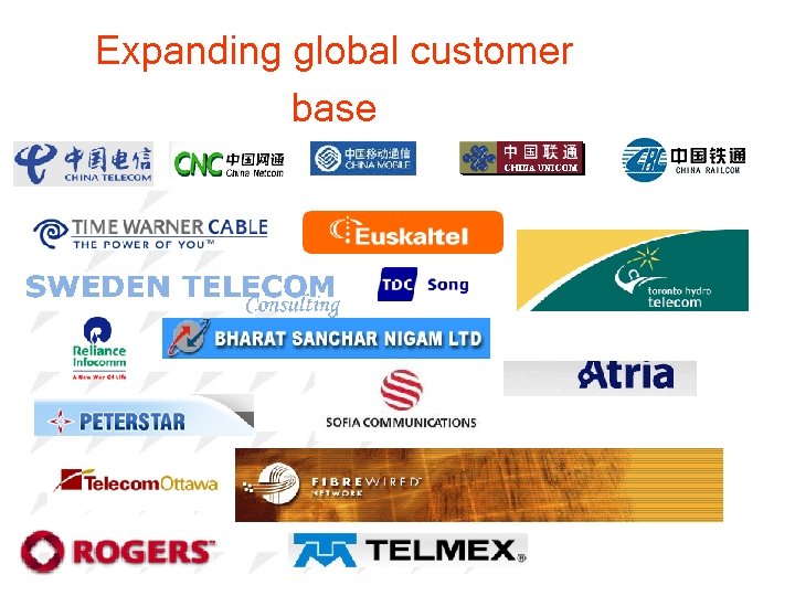 Expanding global customer base 