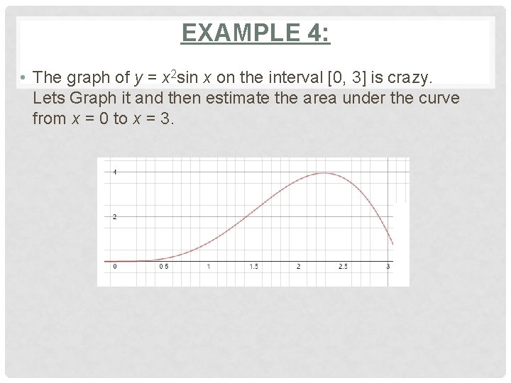 EXAMPLE 4: • The graph of y = x 2 sin x on the