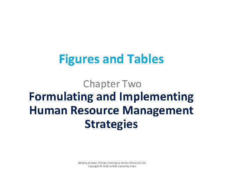 Figures and Tables Chapter Two Formulating and Implementing Human Resource Management Strategies Jackson, Schuler,
