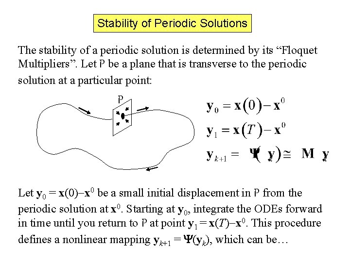 Stability of Periodic Solutions The stability of a periodic solution is determined by its