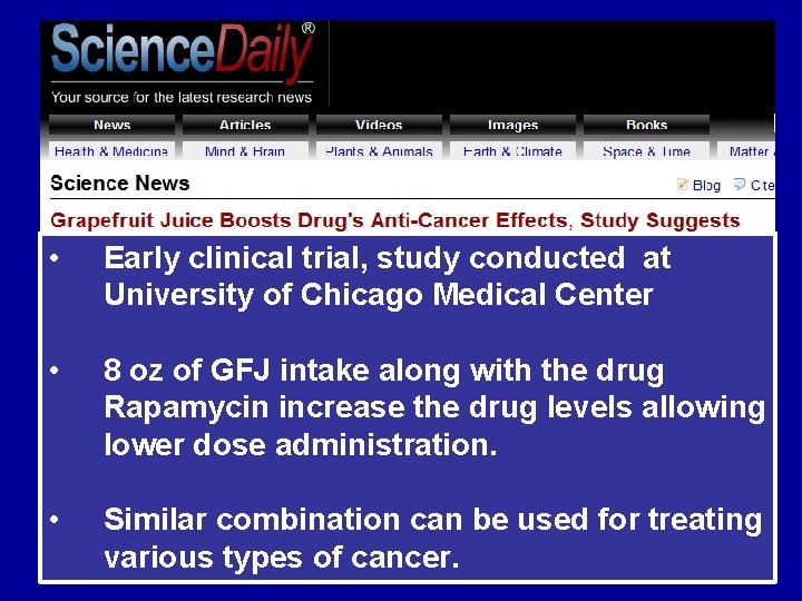  • Early clinical trial, study conducted at University of Chicago Medical Center •