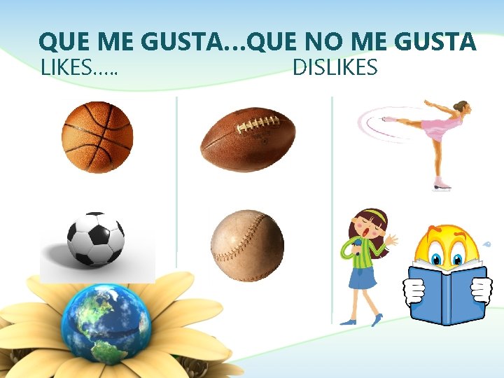 QUE ME GUSTA…QUE NO ME GUSTA LIKES…. . DISLIKES 