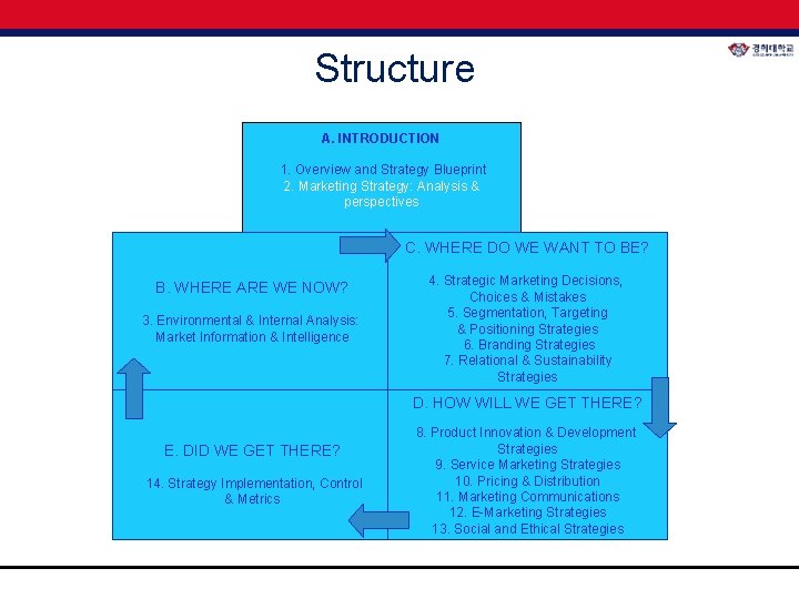 Structure A. INTRODUCTION 1. Overview and Strategy Blueprint 2. Marketing Strategy: Analysis & perspectives