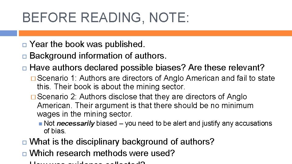 BEFORE READING, NOTE: Year the book was published. Background information of authors. Have authors