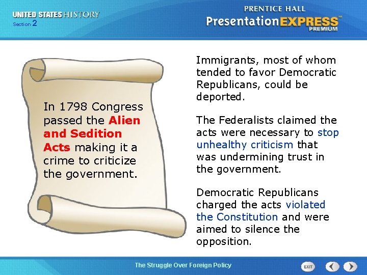 225 Section Chapter Section 1 In 1798 Congress passed the Alien and Sedition Acts