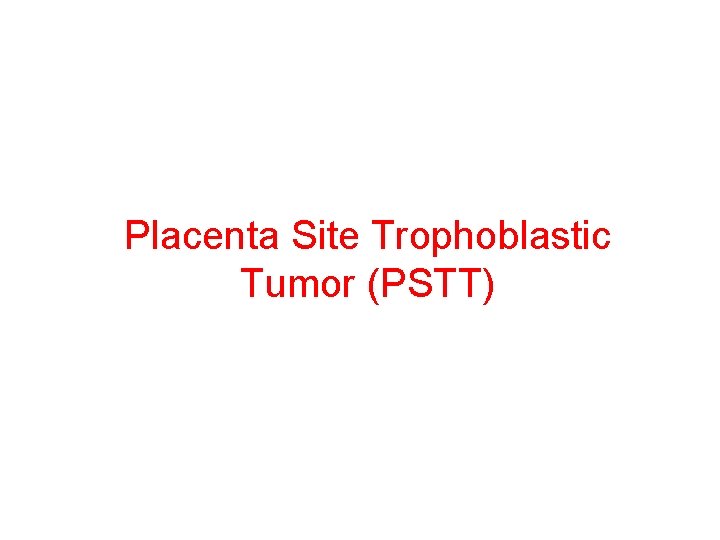 Placenta Site Trophoblastic Tumor (PSTT) 