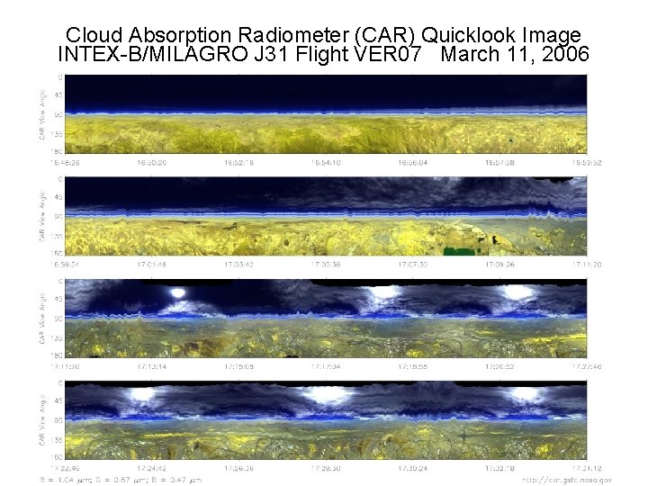 Cloud Absorption Radiometer (CAR) Quicklook Image INTEX-B/MILAGRO J 31 Flight VER 07 March 11,