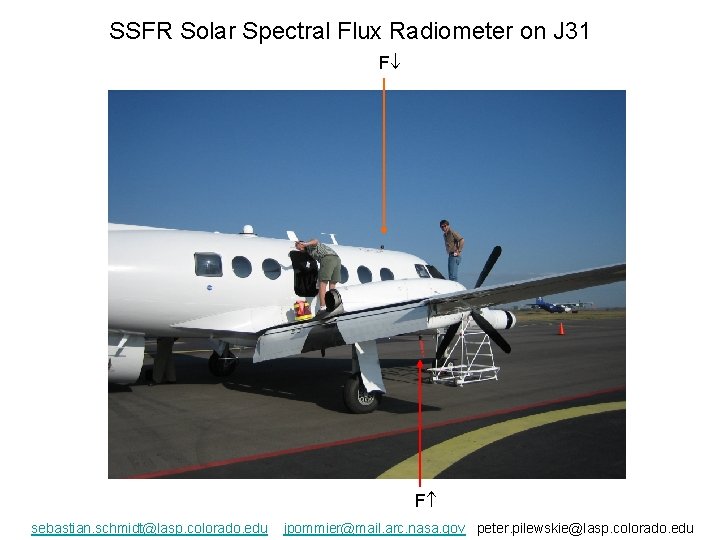 SSFR Solar Spectral Flux Radiometer on J 31 F F sebastian. schmidt@lasp. colorado. edu