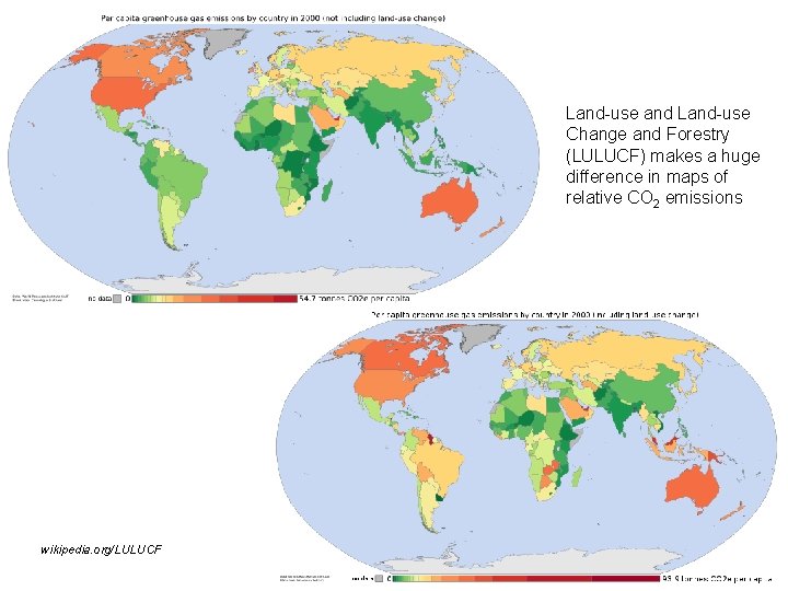 Land-use and Land-use Change and Forestry (LULUCF) makes a huge difference in maps of