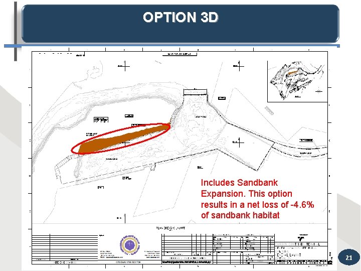 OPTION 3 D Includes Sandbank Expansion. This option results in a net loss of