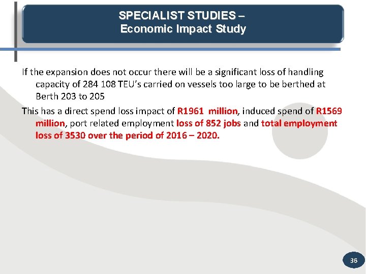 SPECIALIST STUDIES – Economic Impact Study If the expansion does not occur there will