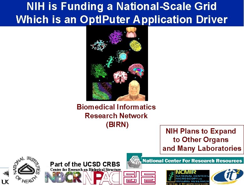 NIH is Funding a National-Scale Grid Which is an Opt. IPuter Application Driver Biomedical