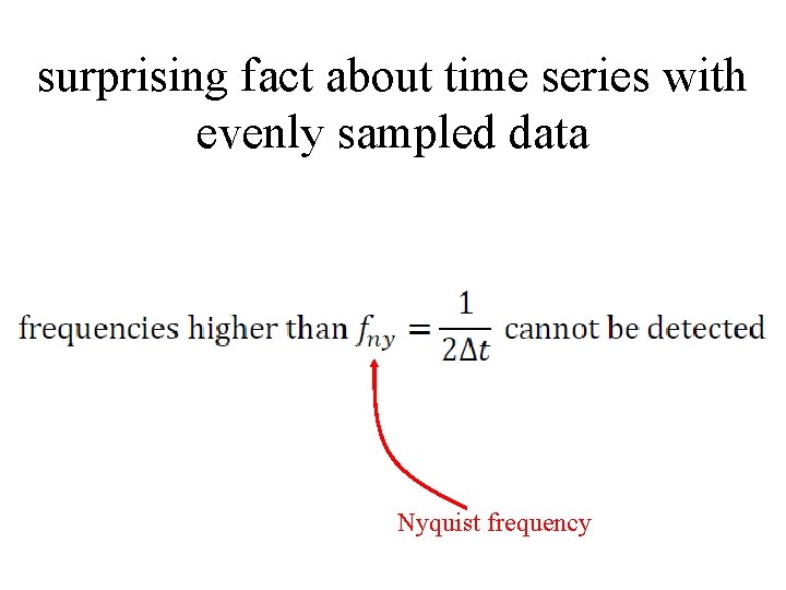 surprising fact about time series with evenly sampled data Nyquist frequency 