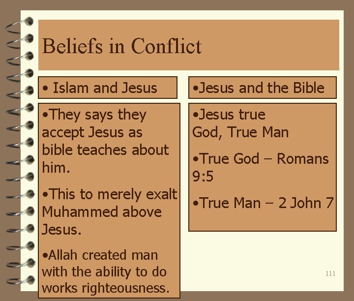 Beliefs in Conflict • Islam and Jesus • Jesus and the Bible • They