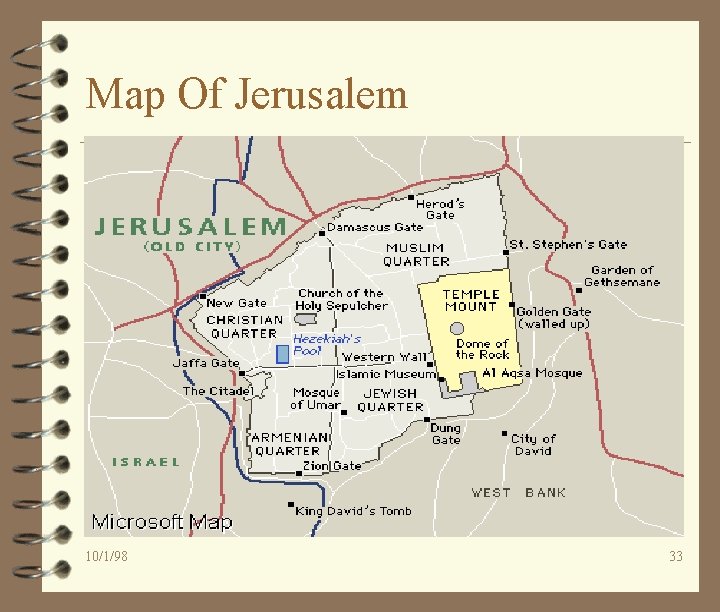 Map Of Jerusalem 10/1/98 33 