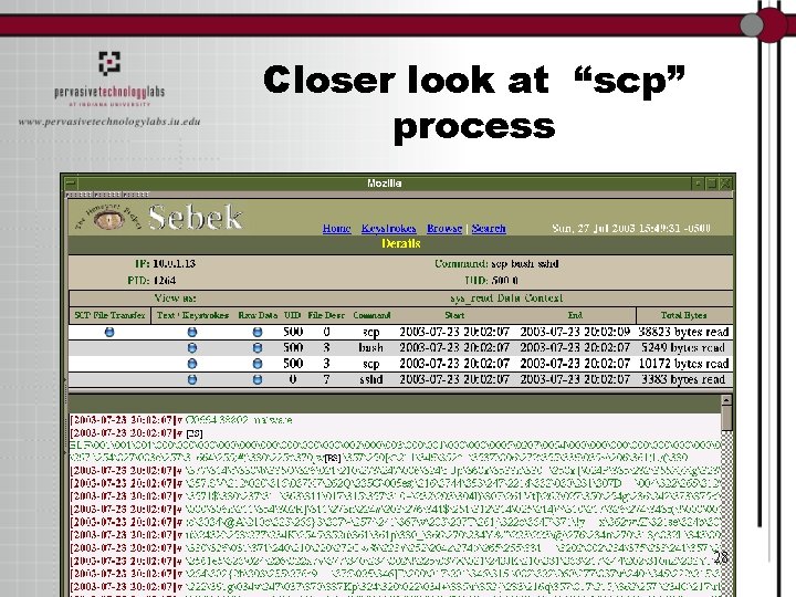 Closer look at “scp” process 28 