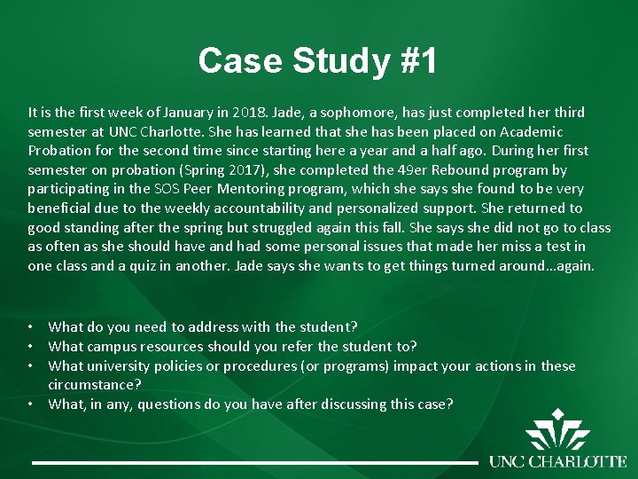 Case Study #1 It is the first week of January in 2018. Jade, a