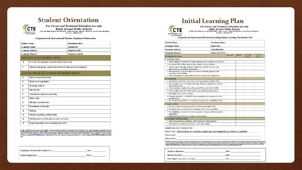 Student Orientation Initial Learning Plan 
