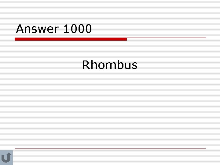 Answer 1000 Rhombus 