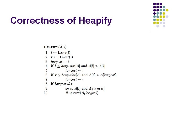 Correctness of Heapify 