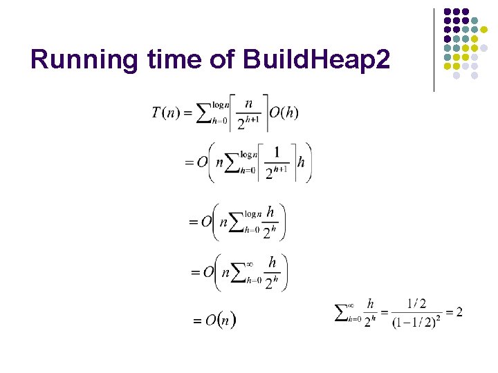 Running time of Build. Heap 2 