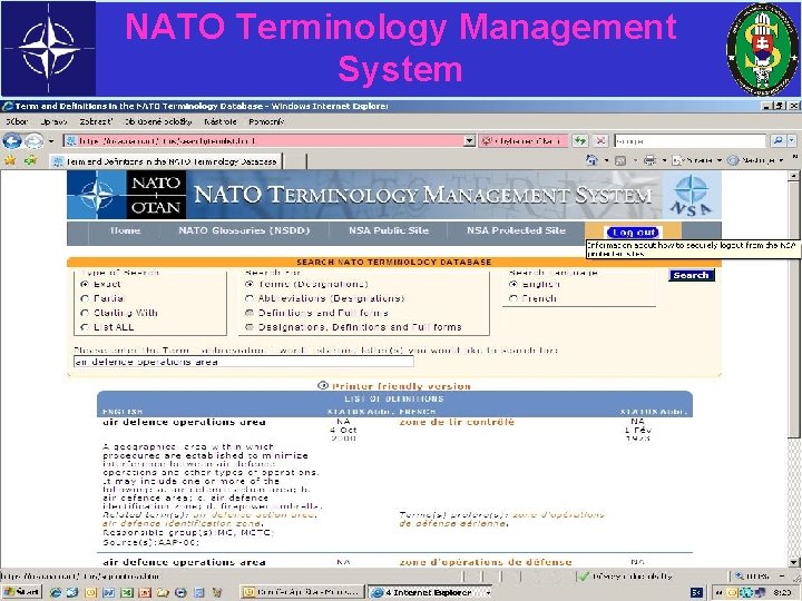 NATO Terminology Management System 25 septembra 2020 Liptovský Mikuláš 23 23 