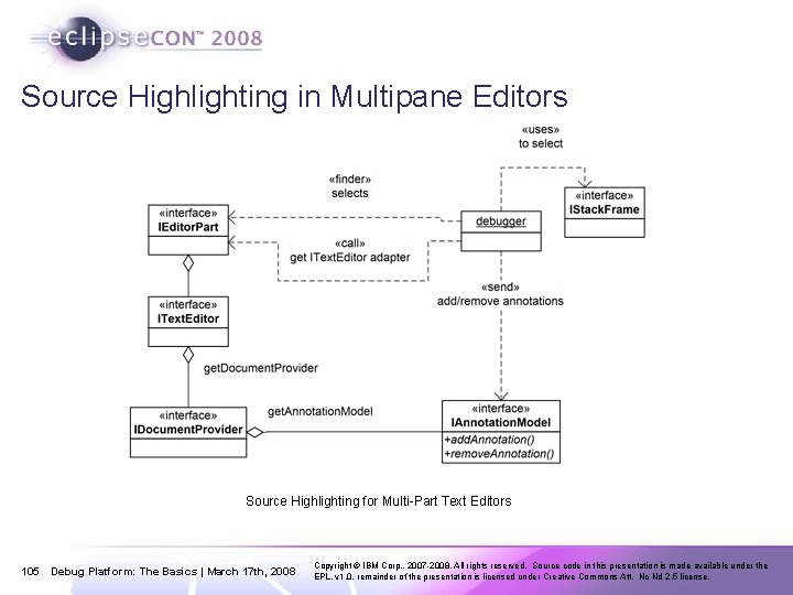 Source Highlighting in Multipane Editors Source Highlighting for Multi-Part Text Editors 105 Debug Platform: