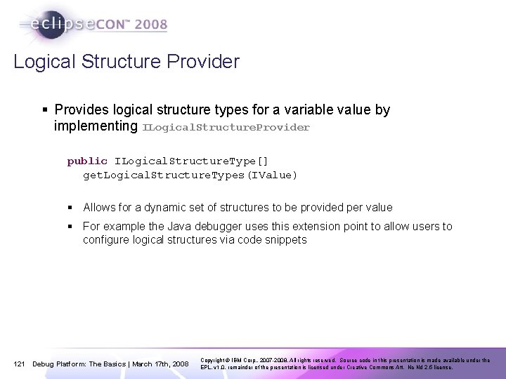 Logical Structure Provider § Provides logical structure types for a variable value by implementing