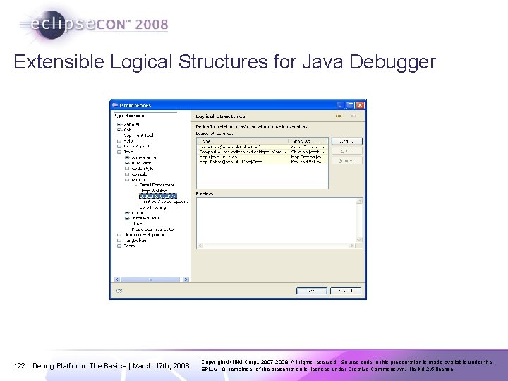 Extensible Logical Structures for Java Debugger 122 Debug Platform: The Basics | March 17