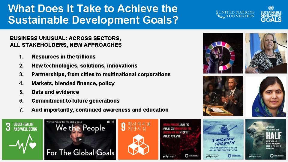 What Does it Take to Achieve the Sustainable Development Goals? BUSINESS UNUSUAL: ACROSS SECTORS,