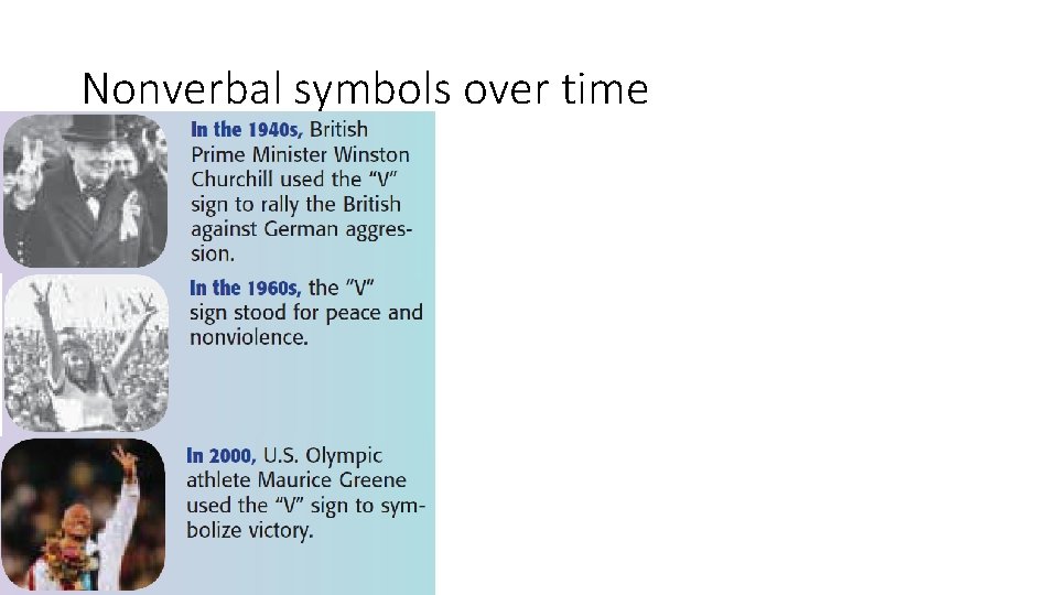 Nonverbal symbols over time 