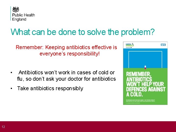 What can be done to solve the problem? Remember: Keeping antibiotics effective is everyone’s