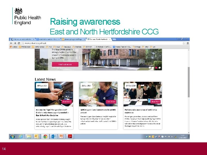 Raising awareness East and North Hertfordshire CCG 14 