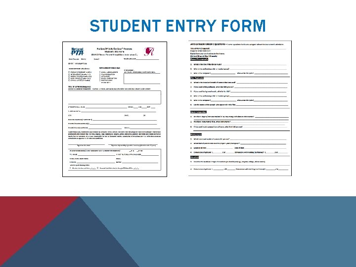 STUDENT ENTRY FORM 