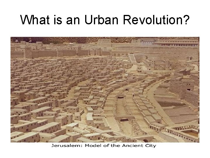 What is an Urban Revolution? 