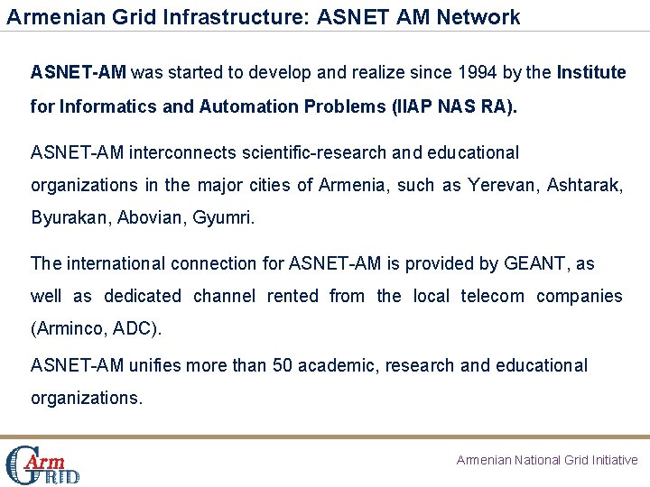 Distributed Computing in Armenia Current Status and Perspectives