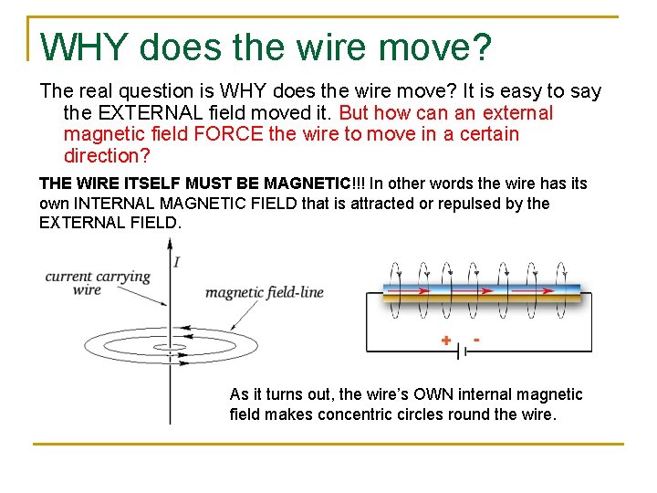 WHY does the wire move? The real question is WHY does the wire move?