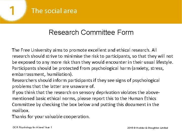 The social area Research Committee Form The Free University aims to promote excellent and