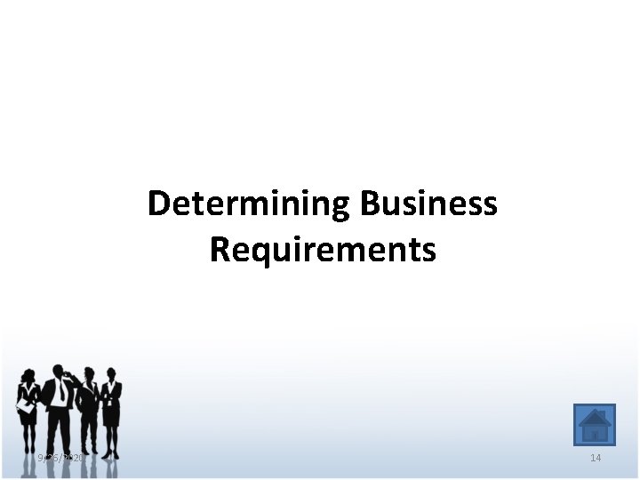 Determining Business Requirements 9/26/2020 14 