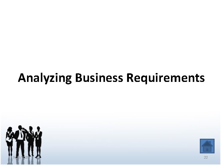 Analyzing Business Requirements 9/26/2020 22 
