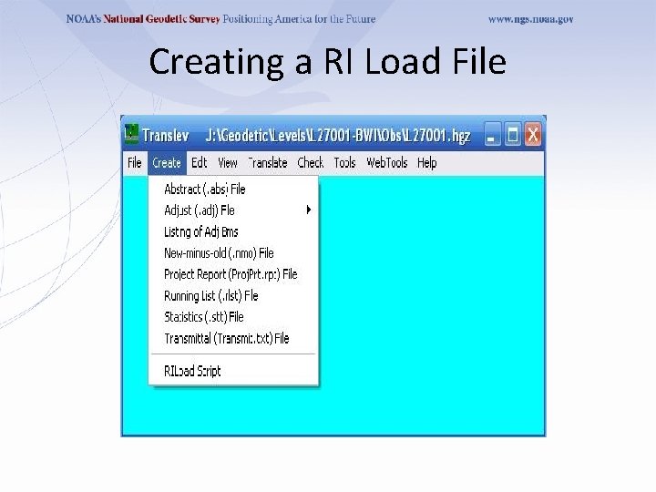 Creating a RI Load File 