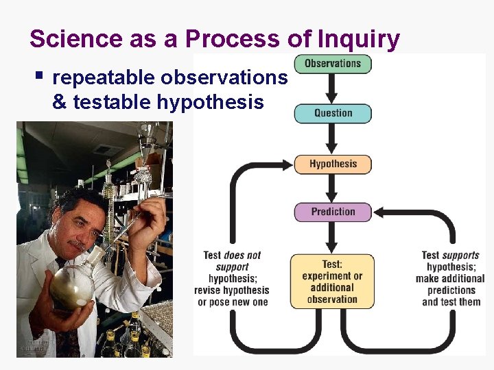 Science as a Process of Inquiry § repeatable observations & testable hypothesis 