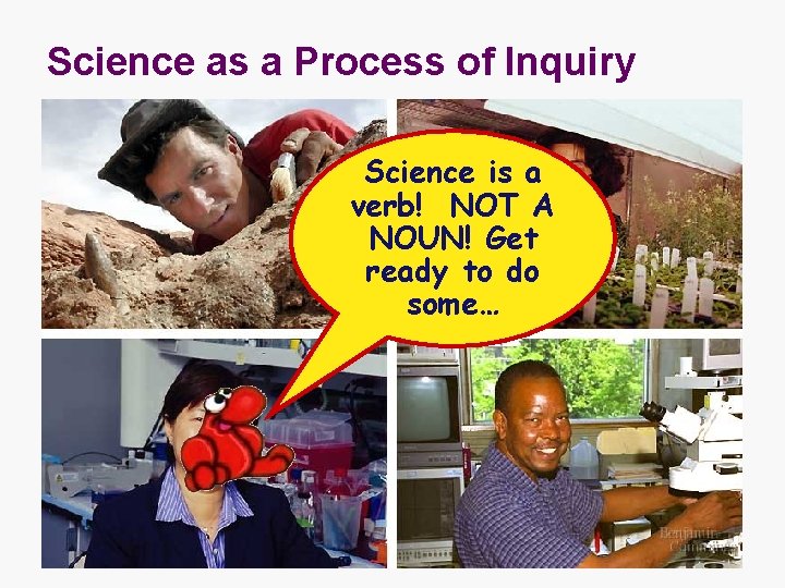 Science as a Process of Inquiry Science is a verb! NOT A NOUN! Get