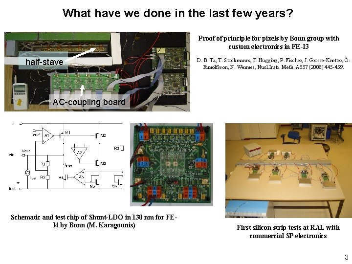 What have we done in the last few years? Proof of principle for pixels