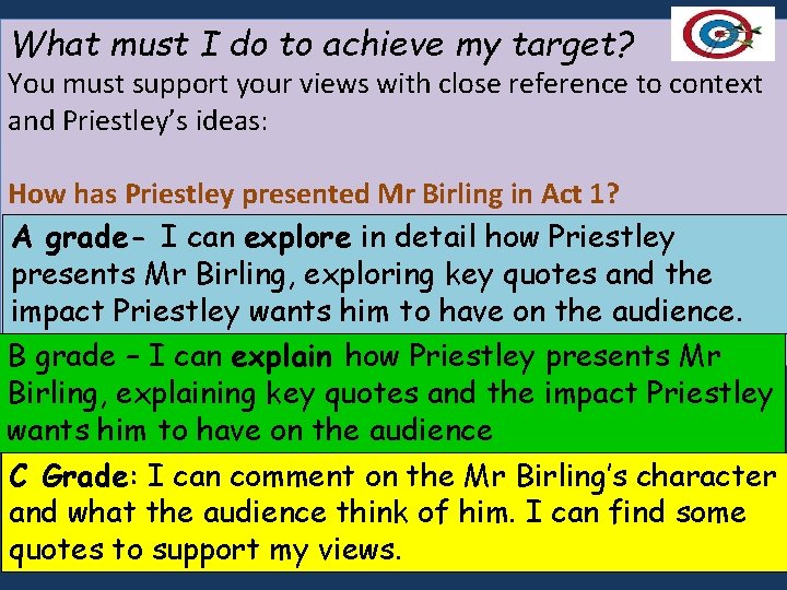 What must I do to achieve my target? You must support your views with